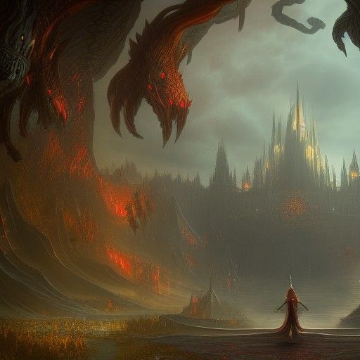 Kind Desert Demon in Detailed Matte Painting