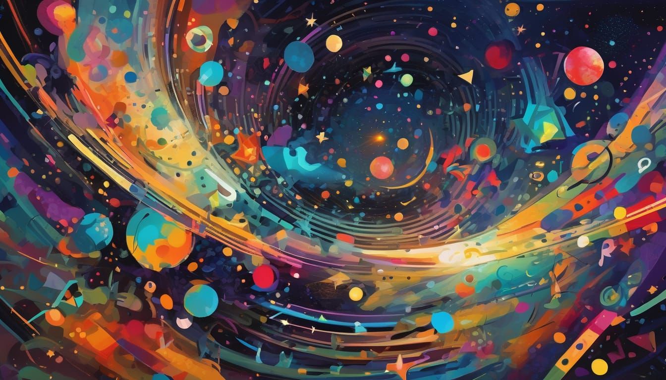 Cosmic Maelstrom of Infinite 3D Oil Paint Layers