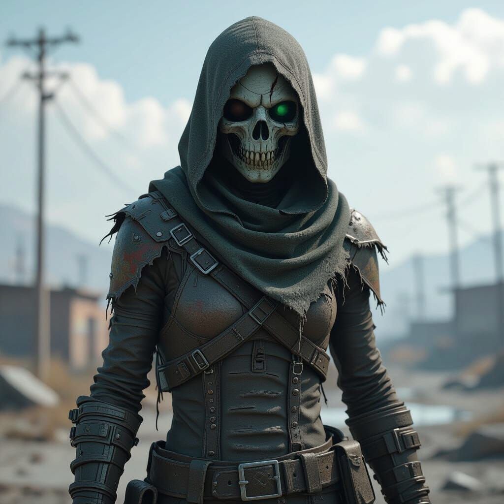 Ghoul in Wasteland: Anime-Inspired Post-Apocalyptic Art