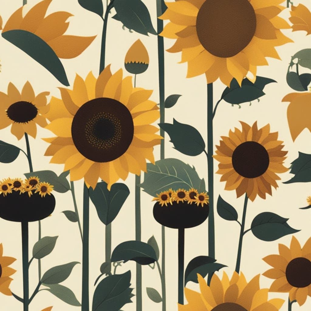 Sunflowers in a Whimsical Woodland Style