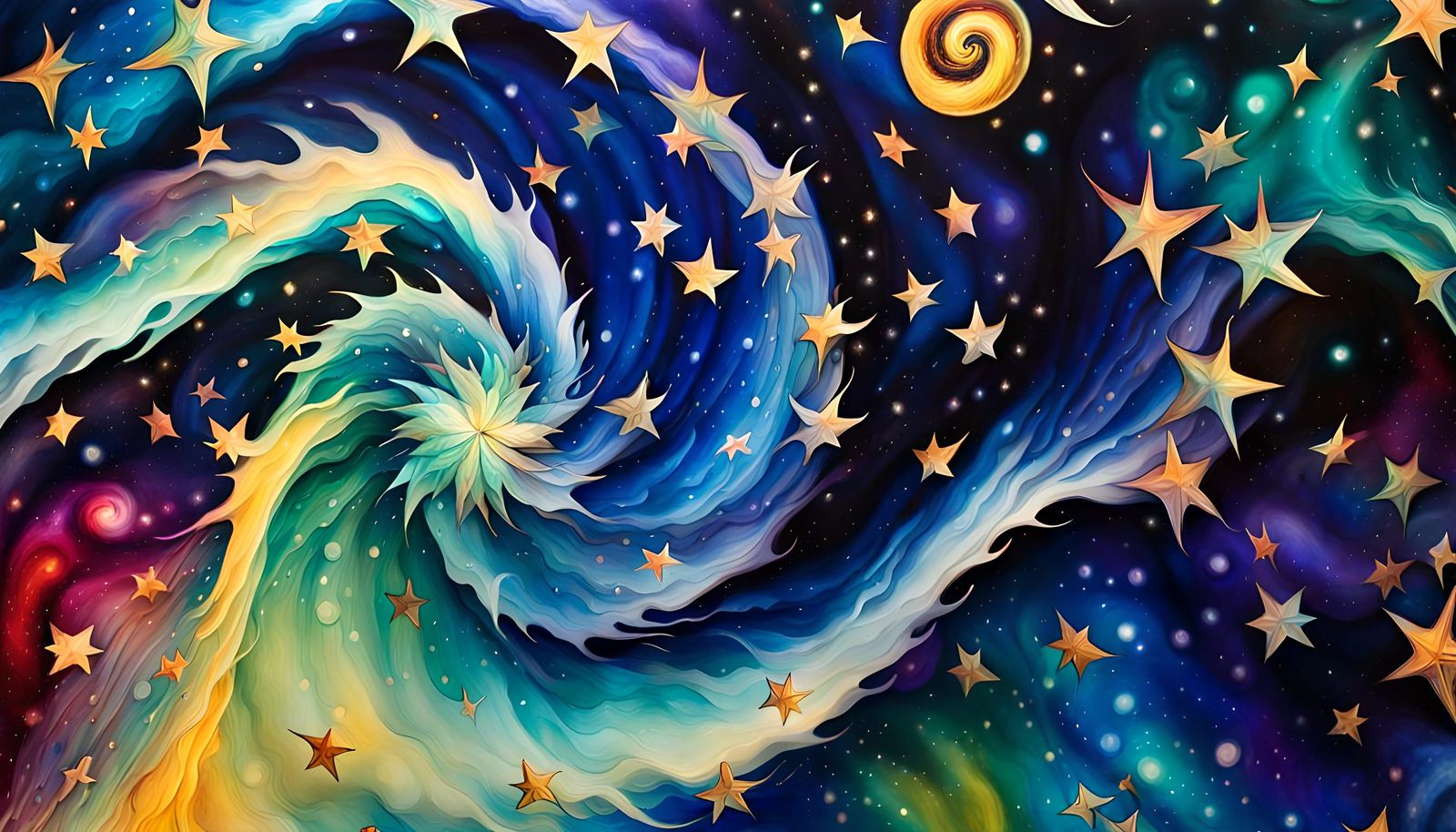 Opalescent Star Field in Surrealist Style