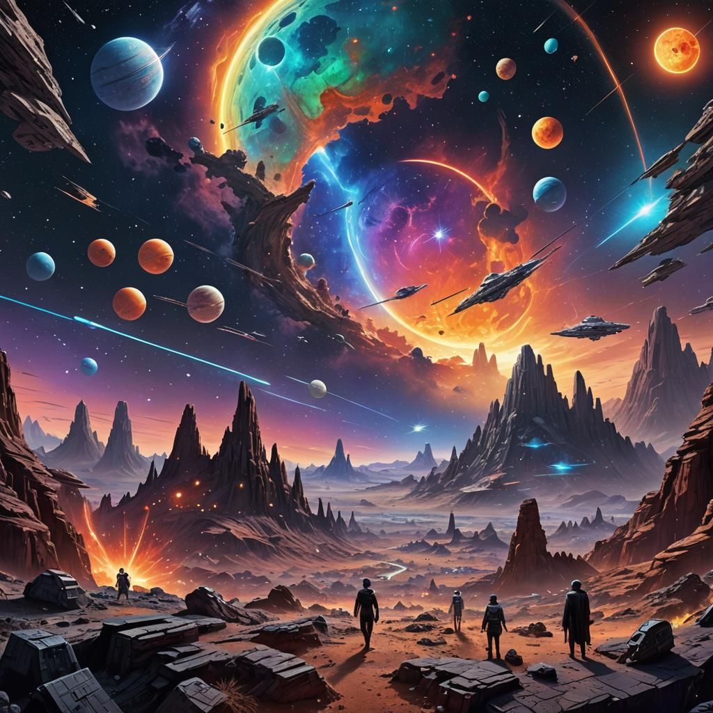 Star Wars Outer Space Holographic Illustration