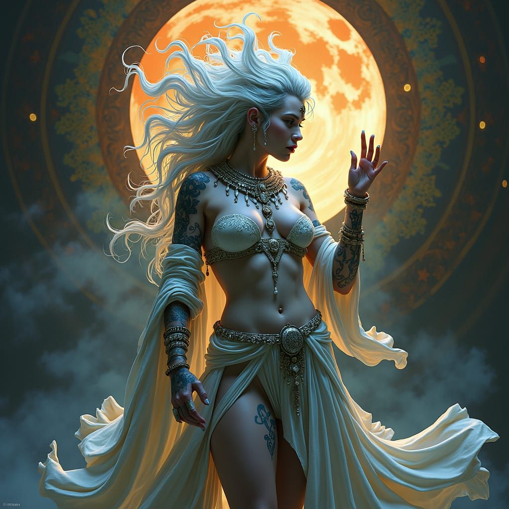 Jeweled Witch in Silver Robe: Ash Thorp Style