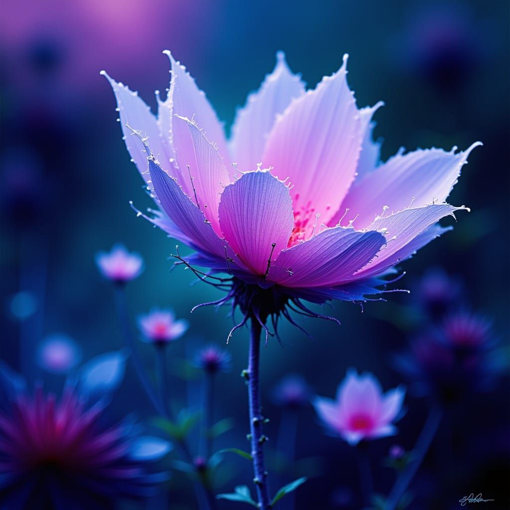 Ethereal Flower Alien in Deep Space: Cinematic Rendering