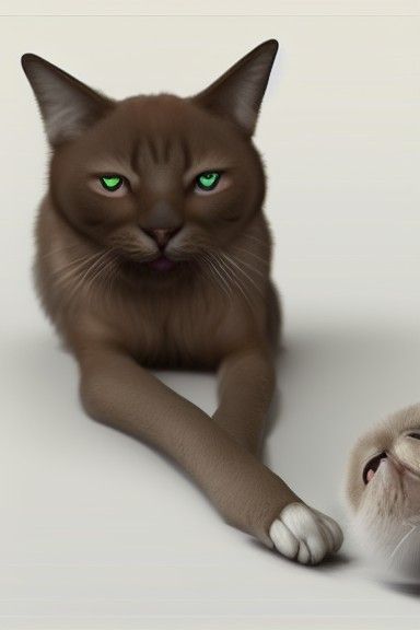 Silly Cat Bath Time: Hyperdetailed Concept Art