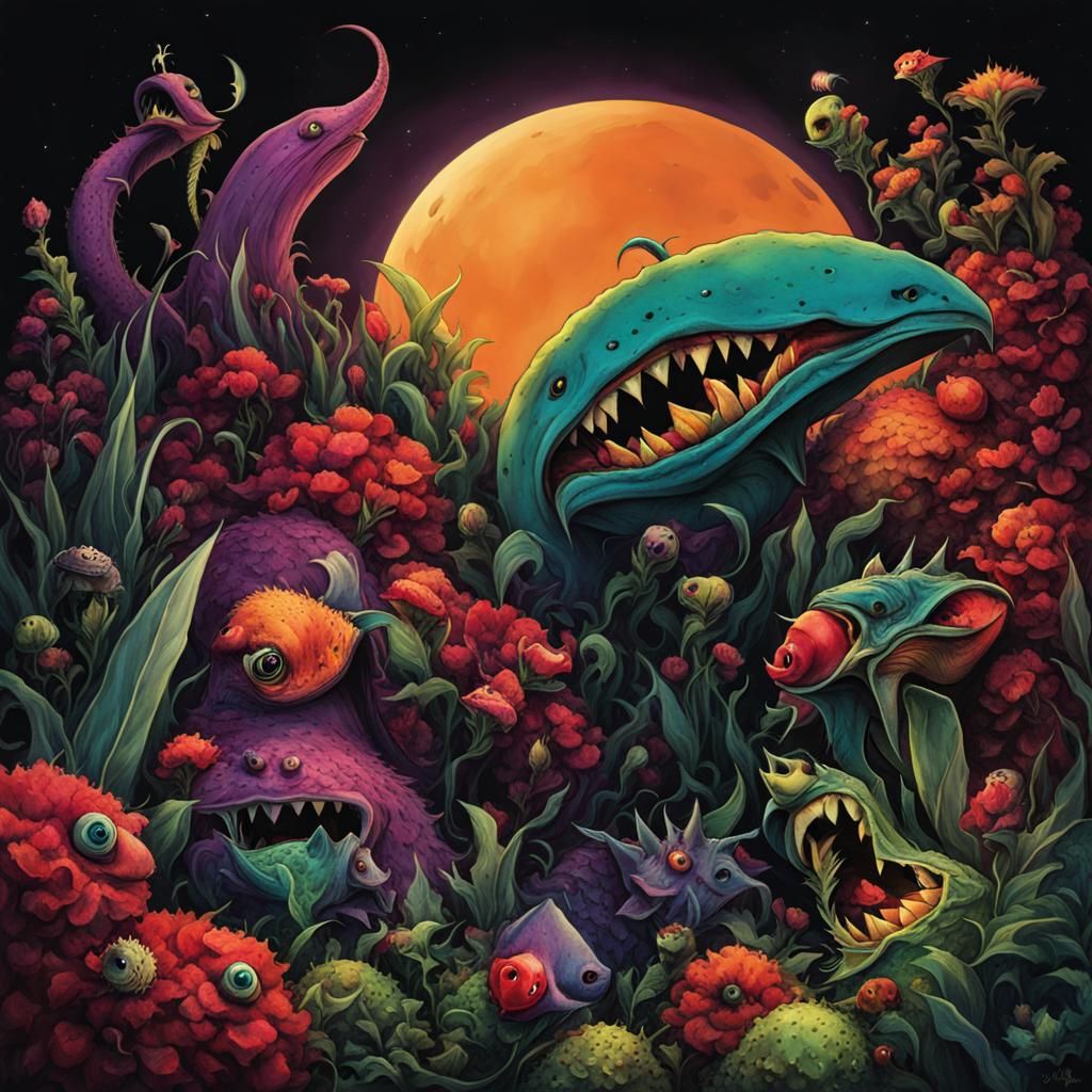 Dark Fantasy Scene in Rich Colors