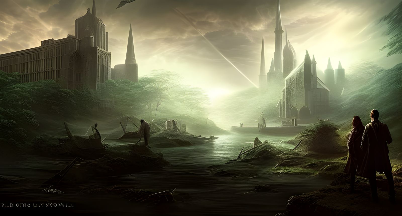 Dark Fantasy Landscape in Deep Color