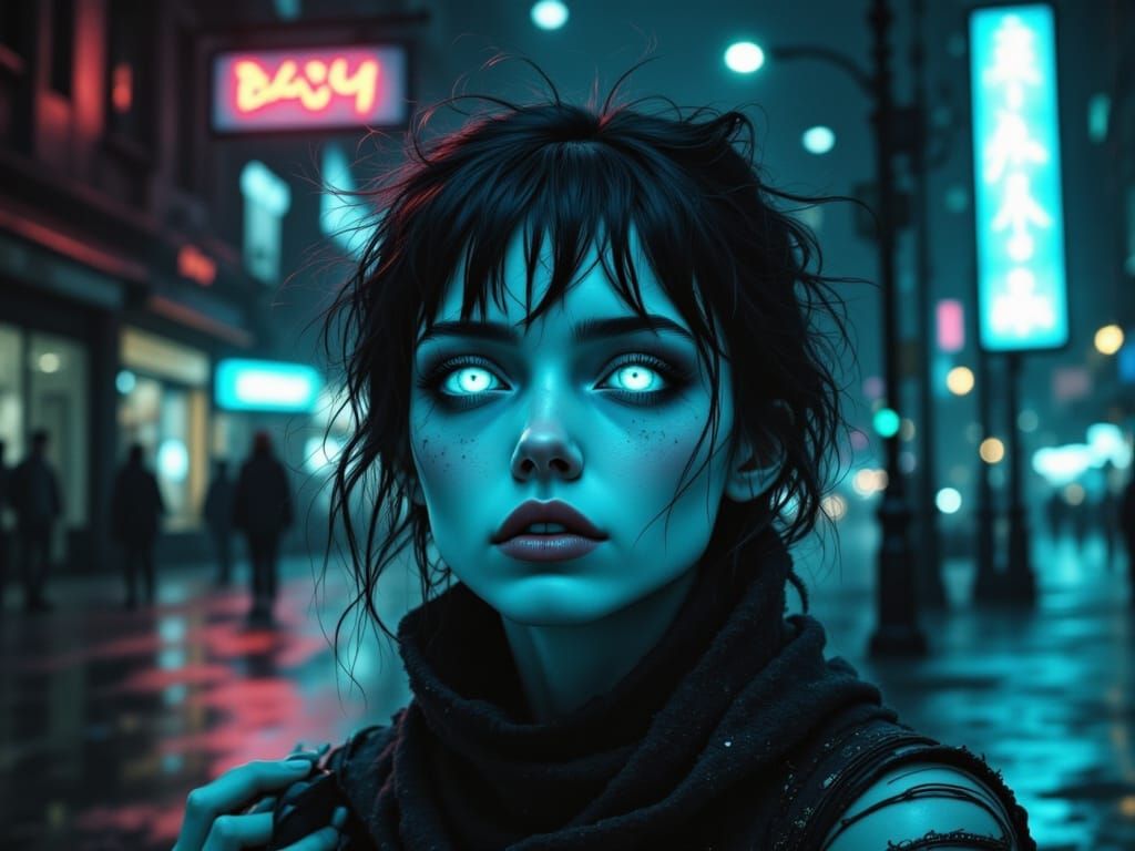 Mysterious Woman Vanishes into Nighttime Fog