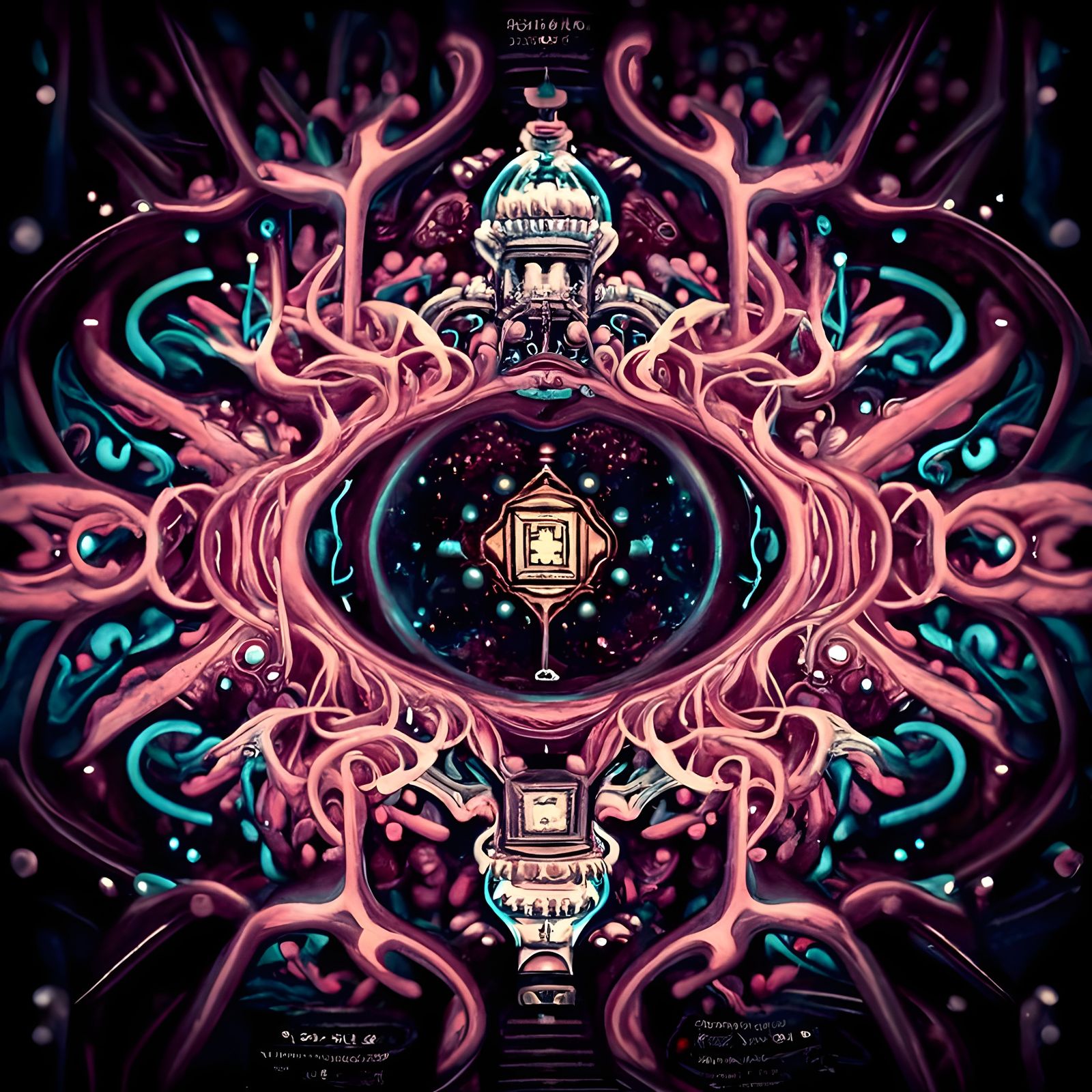 Psychedelic Philosophical Symbolism in Detailed Digital Art