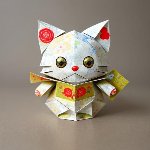 Hello Kitty Maneki Neko in Rococo Impasto Style