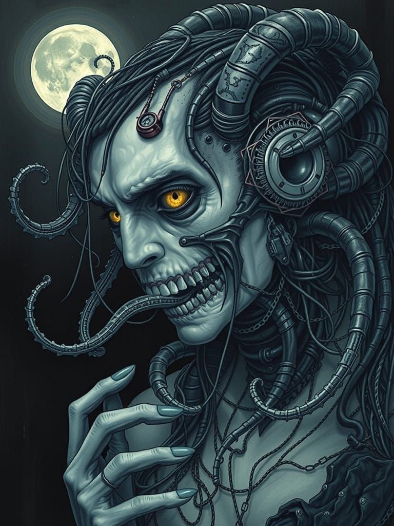 Ethereal Horror in Vintage Portrait Style