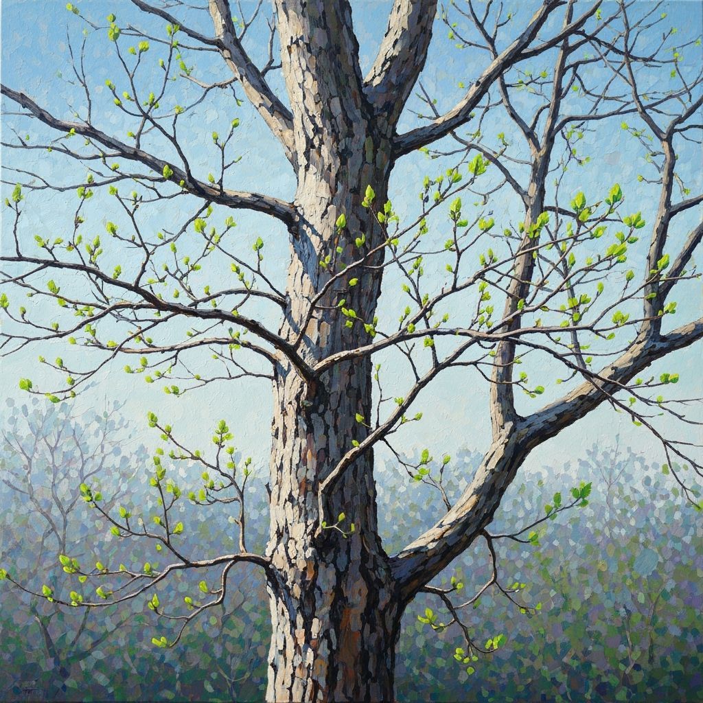 White-Stinkwood Tree in Post-Impressionist Pointillism Style