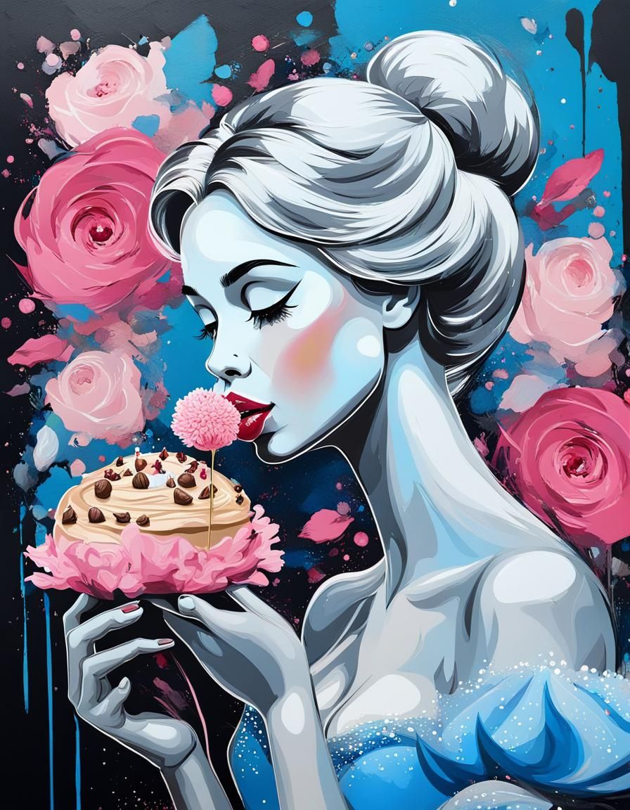 Cinderella with Chocolate Truffle in Abstract Art