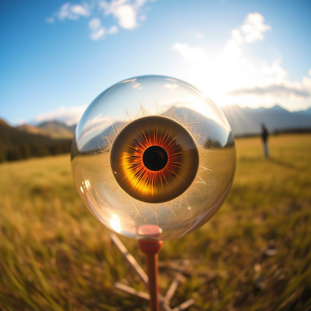 Glowing Cabochon Eyeball in Deep Space