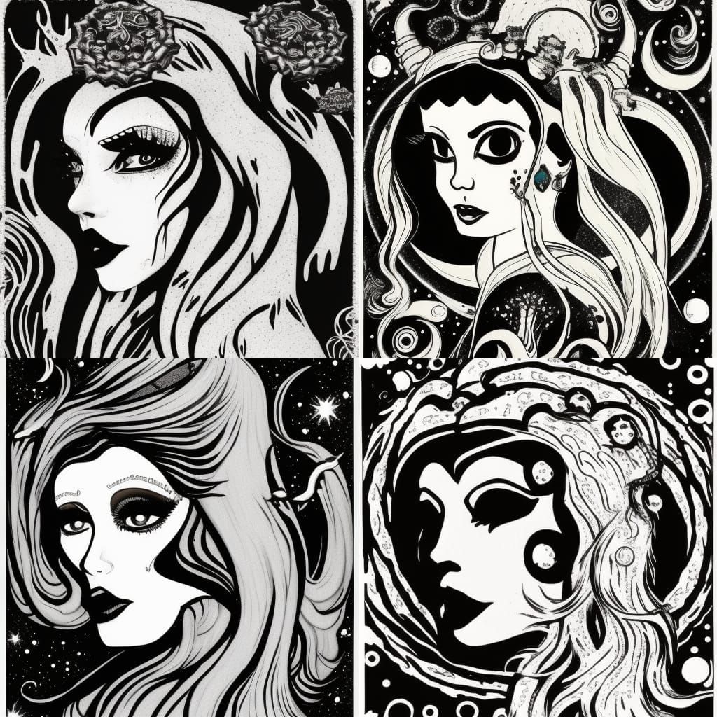 Monochromatic Eldritch Goddess of Galactic Horror