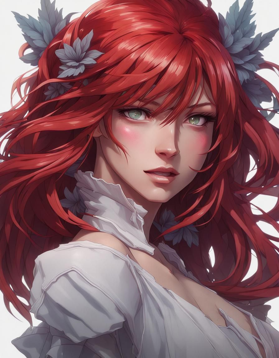 Rias Gremory Portrait in Art Nouveau Style