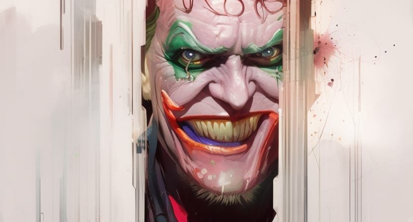 The Joker: Hyperdetailed Digital Portrait in Expressionist S...