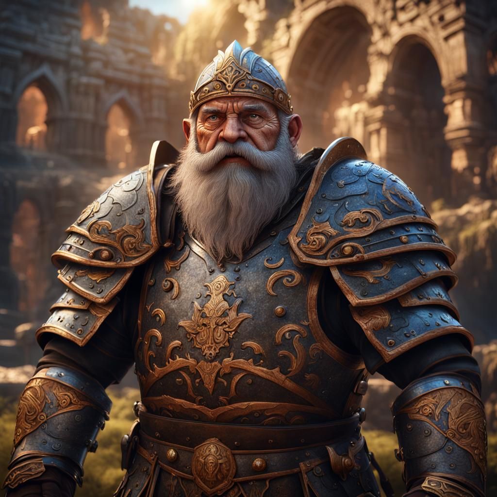 Fantasy Dwarf in Roman Armor: Hyperrealistic Art