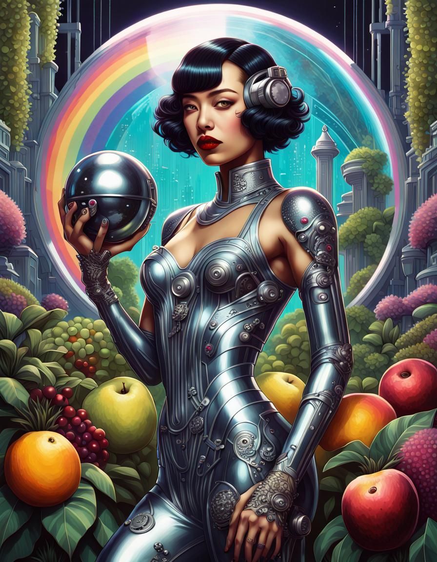 Cyberpunk Ambassadors in Art Deco Garden