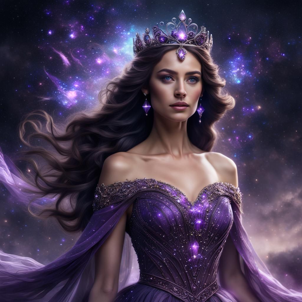 Princess of Stars: A Double Exposure Celestial Portrait