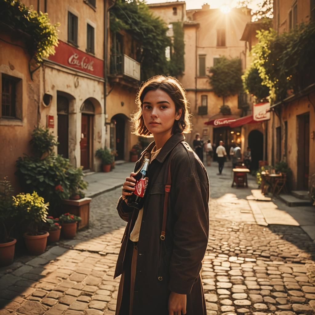 Coca Cola Bottle in Classic Italian Setting