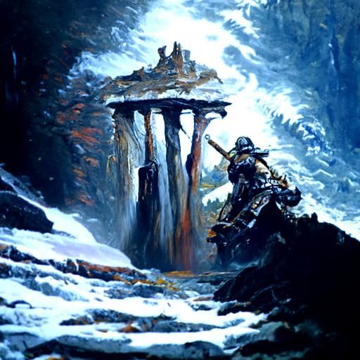 Valhalla in Oil Painting Style