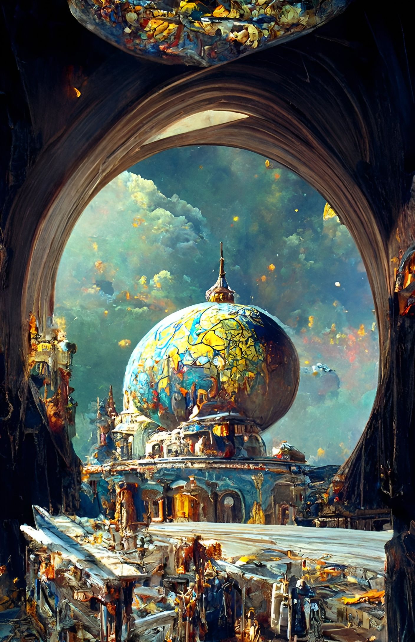 Gilded Alien Architecture in Cosmic Landscape