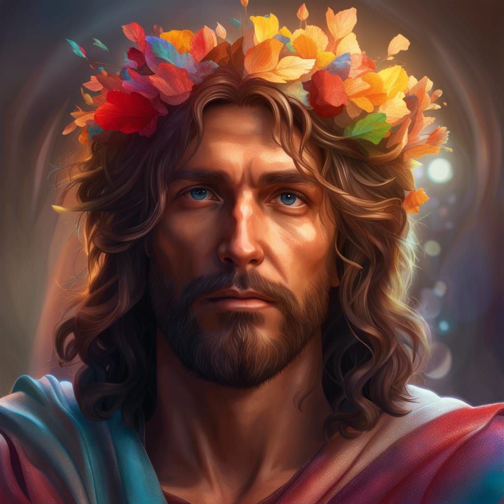 Hyperdetailed Portrait of Jesus in Art Nouveau Style