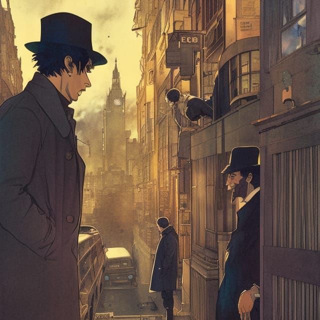 Hyperdetailed Sherlock Holmes in Cel-Shaded Comic Art