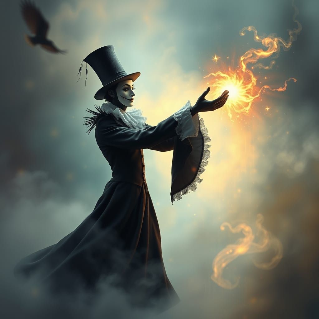 Magical Mime in Ethereal Mist with Glowing Powers