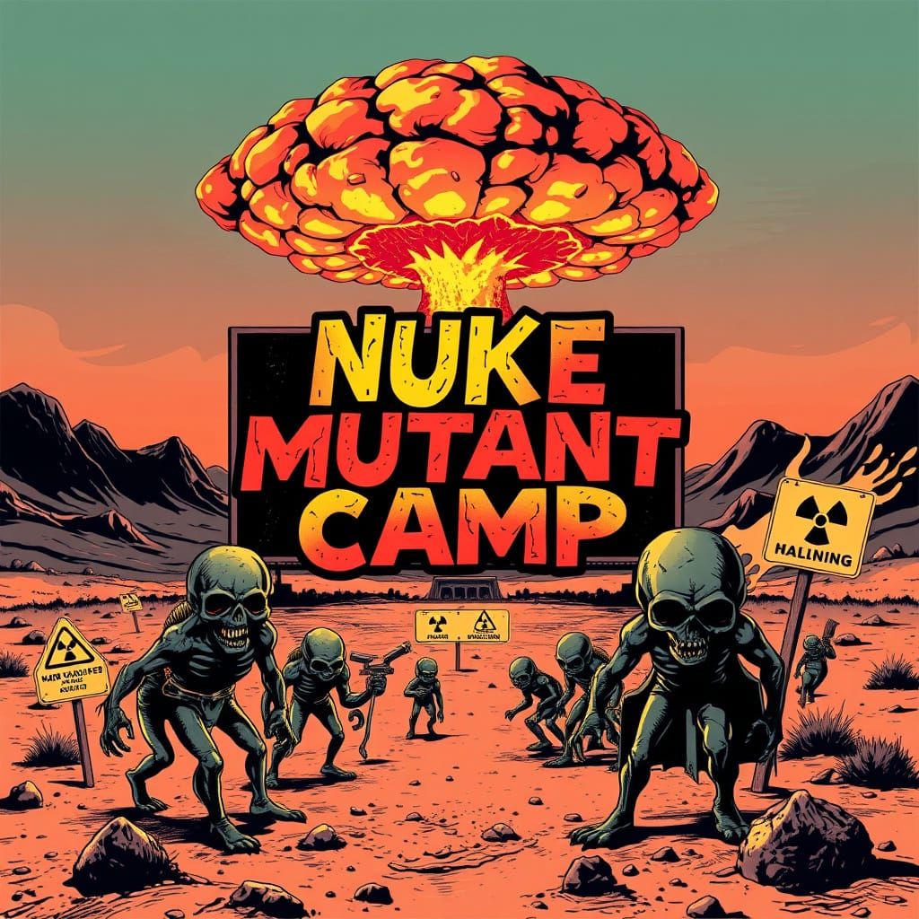 Grotesque Mutant Camp in Retro-Futuristic Comic Book Style