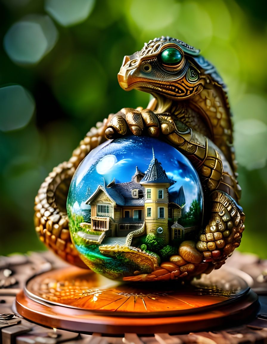 Eldritch Gemstone Horror Statuette, Hyperrealistic Photograp...