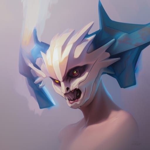 Demonic Pokemon Portrait in Hyperdetailed Style