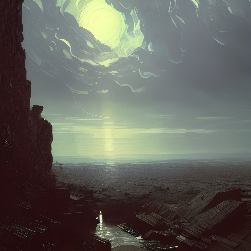 Detailed Expressionist Landscape as Digital Artwork