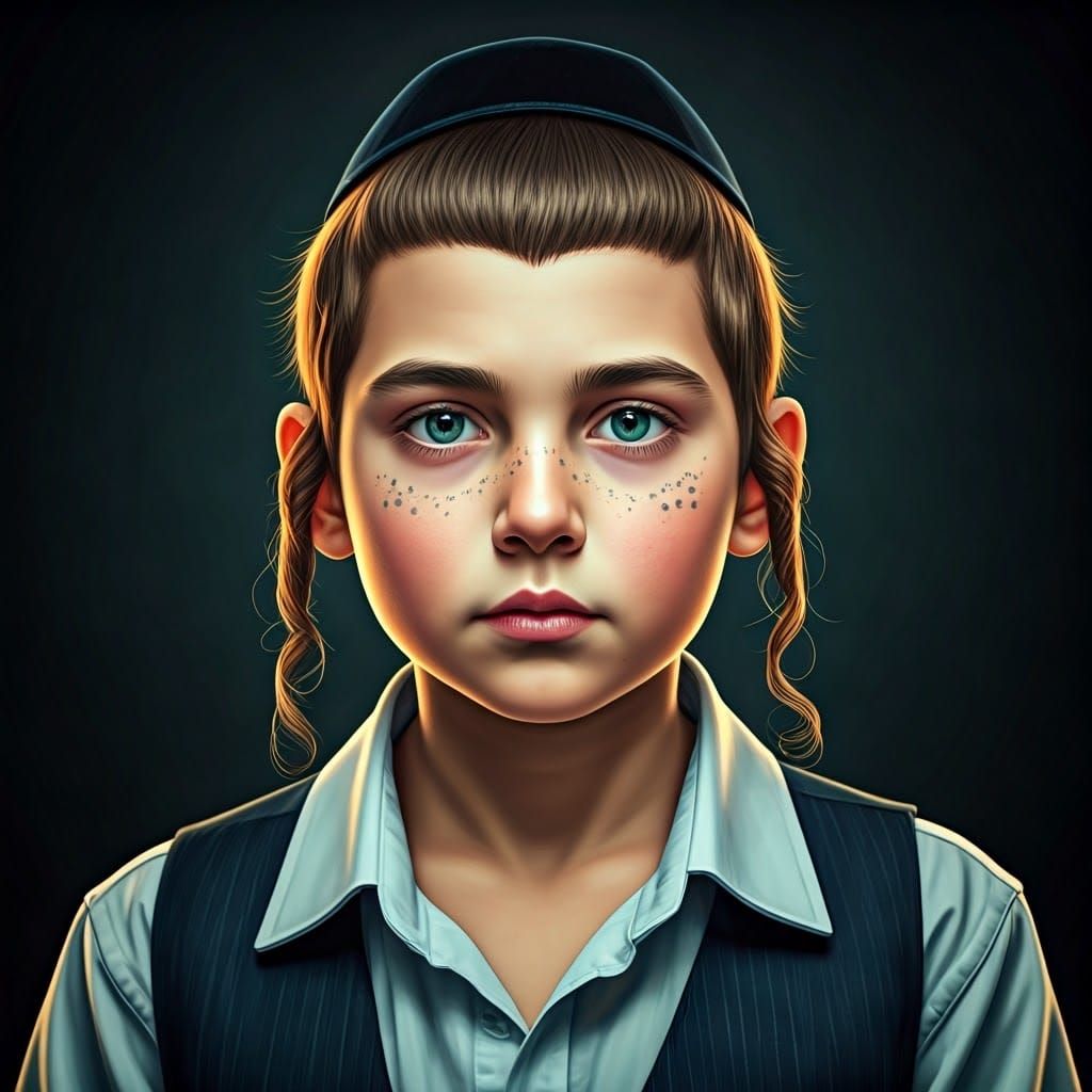 A Young Hasidic Boy Radiates Creativity and Inner Fire
