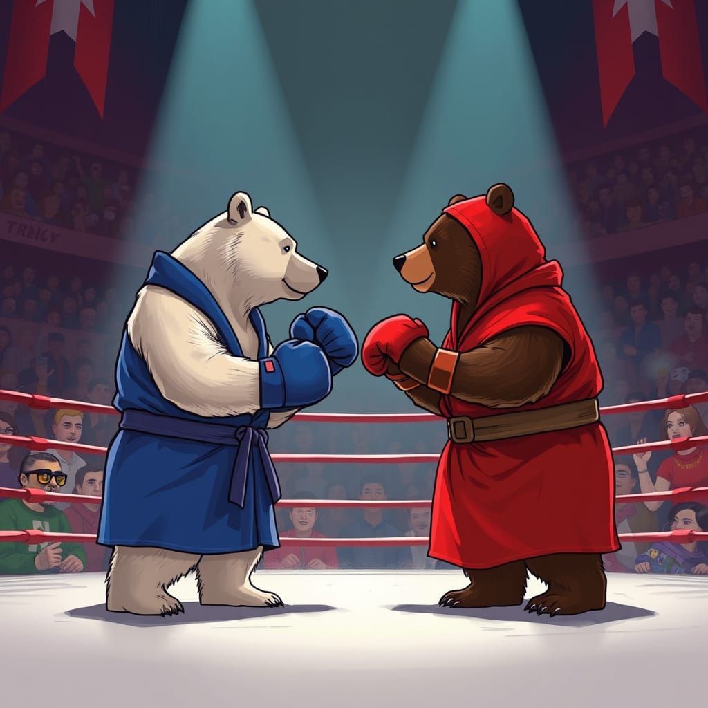 Fierce Foes Clash in a Boxing Arena