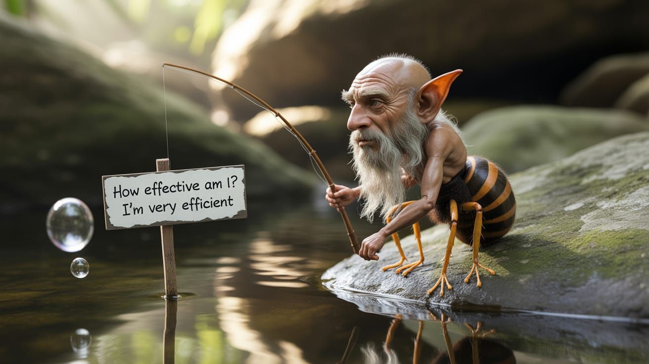 Elf-Fish-Ant Hybrid Perched on Mossy Rock