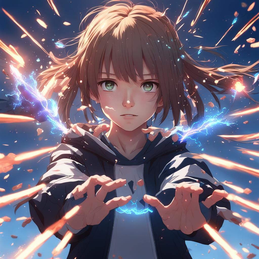 Anime Girl Creates Explosions: 3D Render