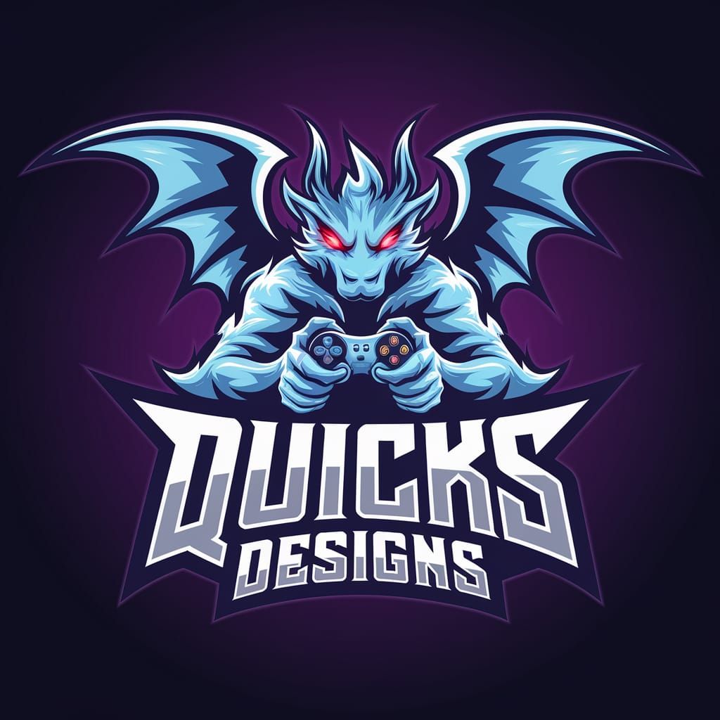 Gaming Logo with Mythical Creature Holding Controller