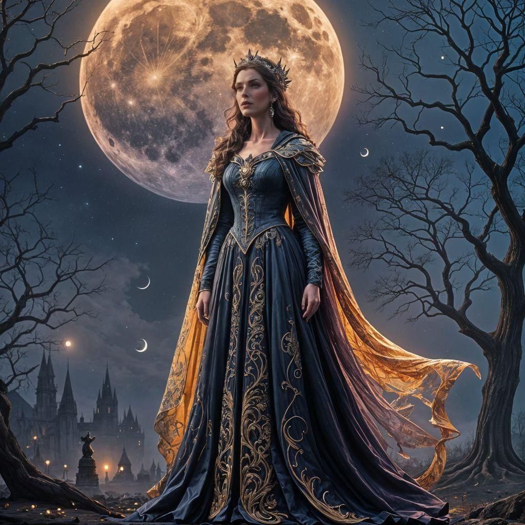 Good Witch Under Moonlight: Fantasy Art