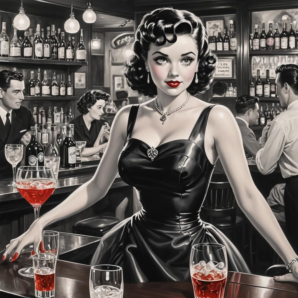 Betty Boop in 1950s Anime Style