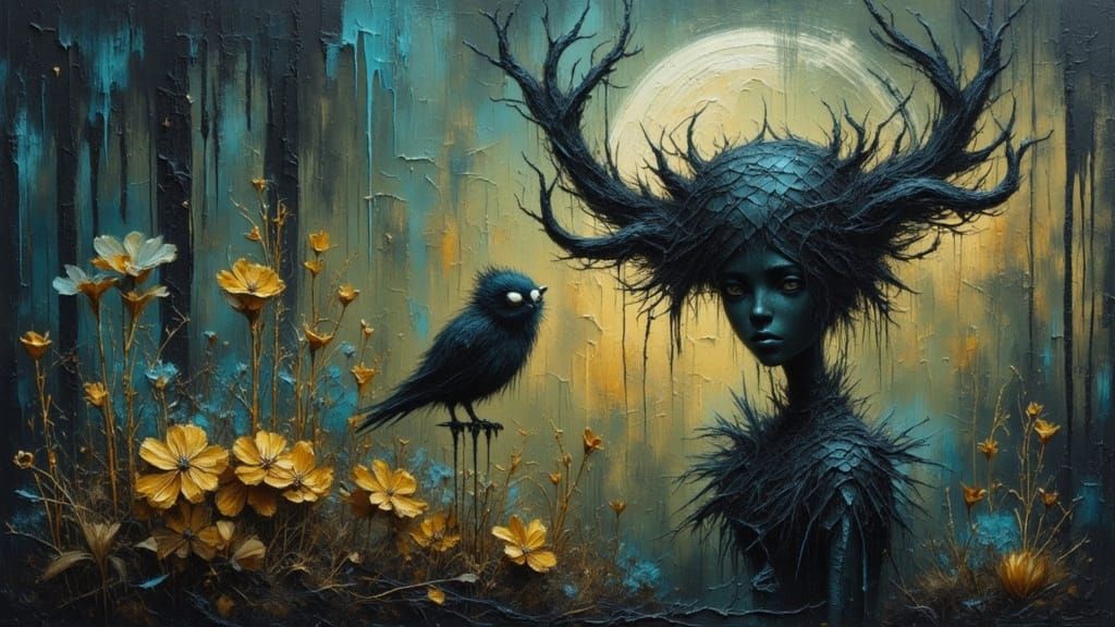 Dark Fantasy Art With Smokey Grunge & Moonchild Styles