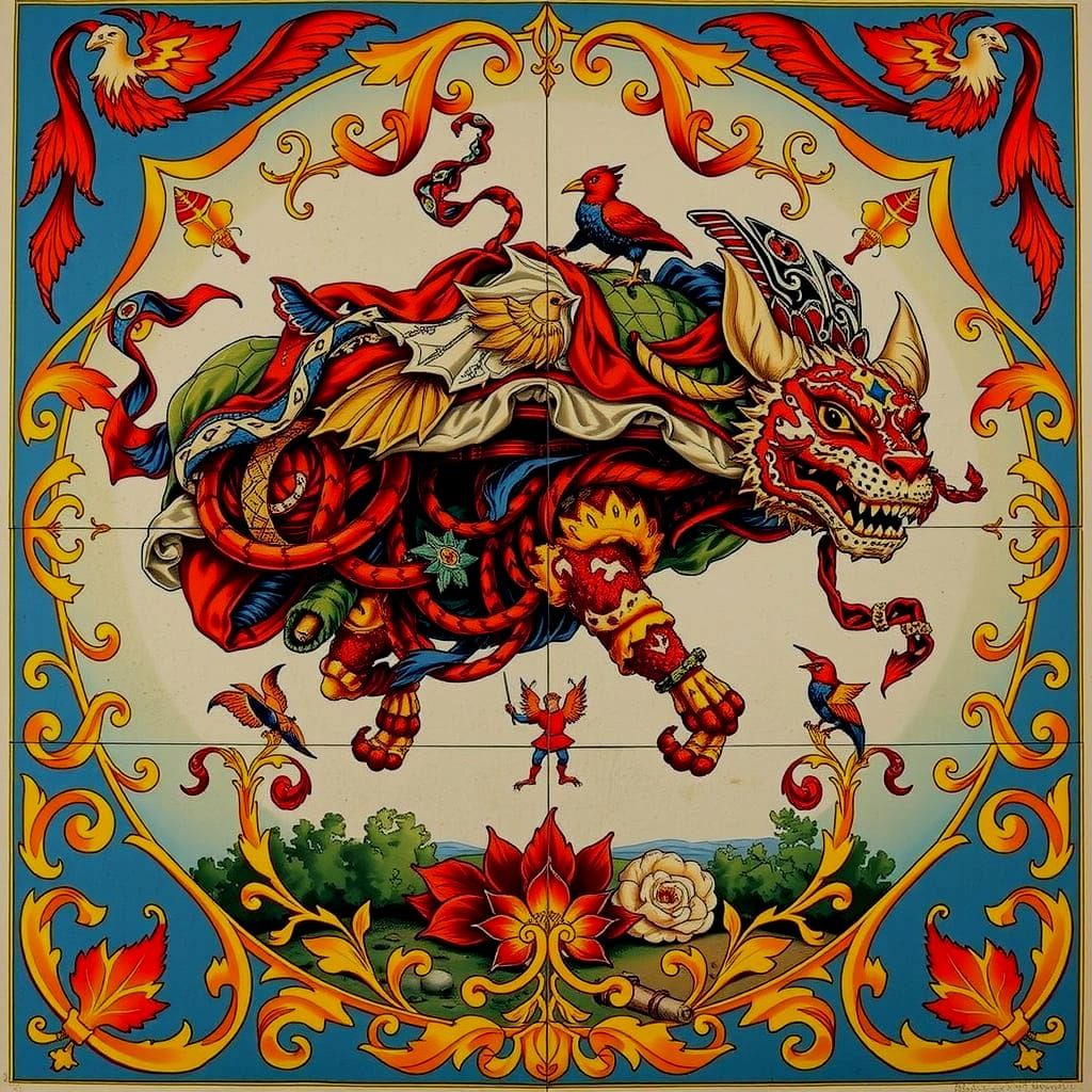 Vibrant Red Abstract Swirls and Twists