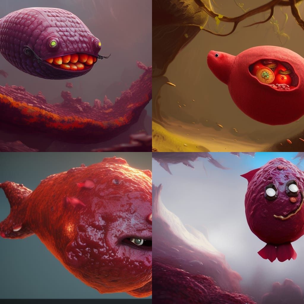 Fantastical Blob-Fish Sweater: Detailed Matte Painting