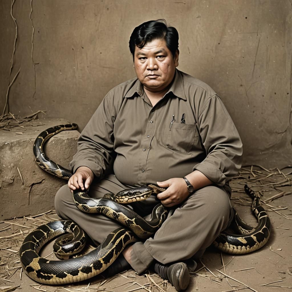 Snake Breeder Portrait: Realistic Character Study