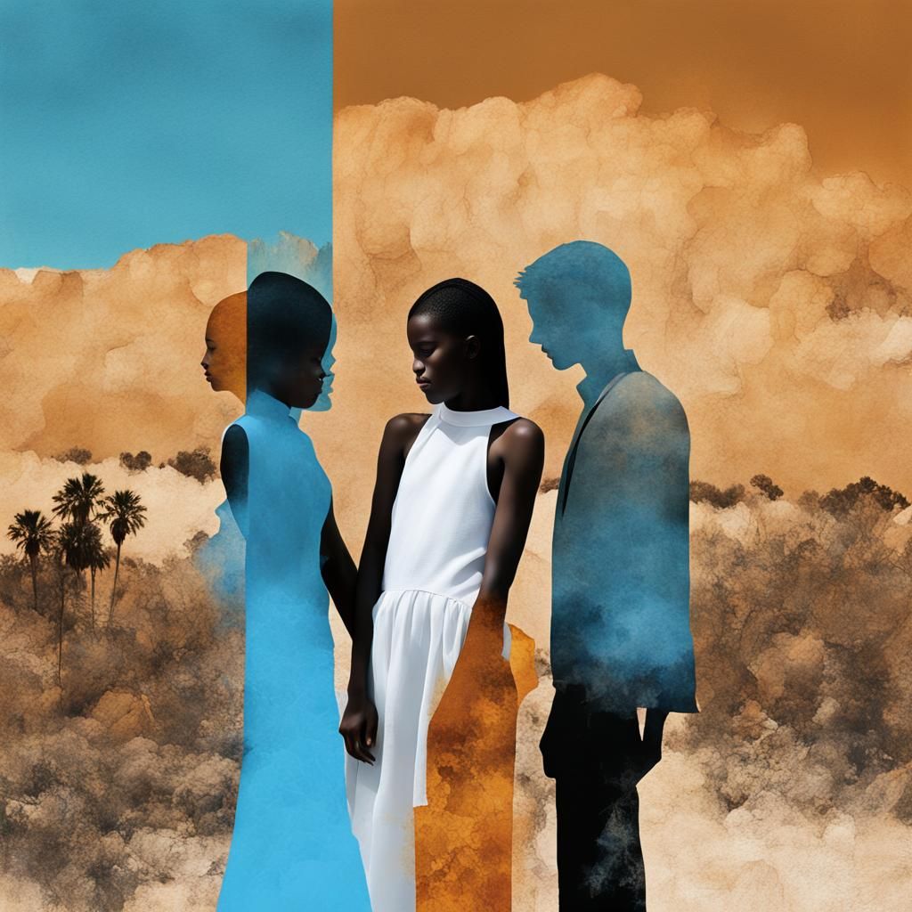 Romantic Double Exposure Portrait in Impressionistic Style