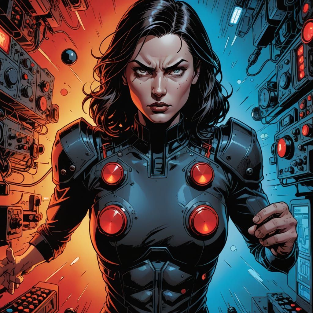 Comic Book Art of High-Energy Switches and Buttons