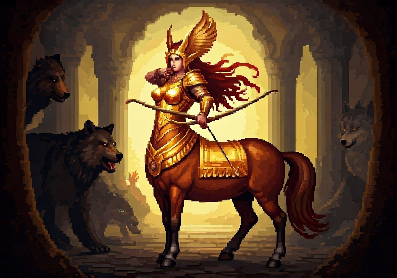 Pixel Art Centaur from 90s Nintendo Game