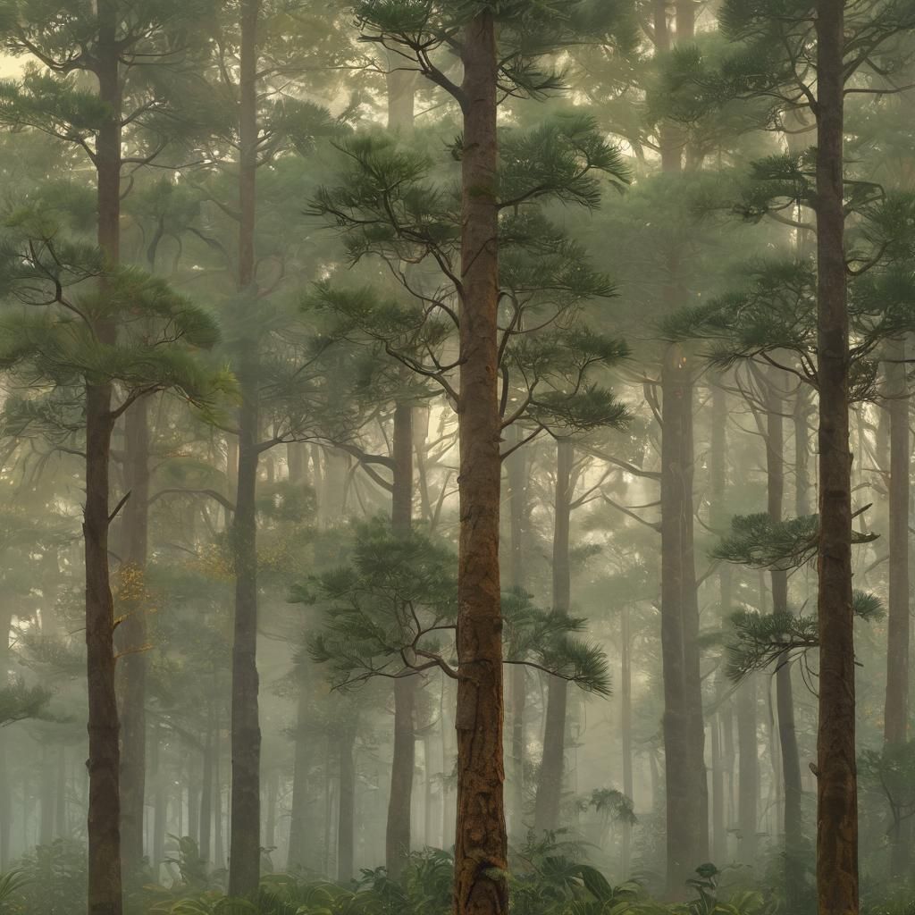 Magic Forest Scene in Digital Matte Painting Style