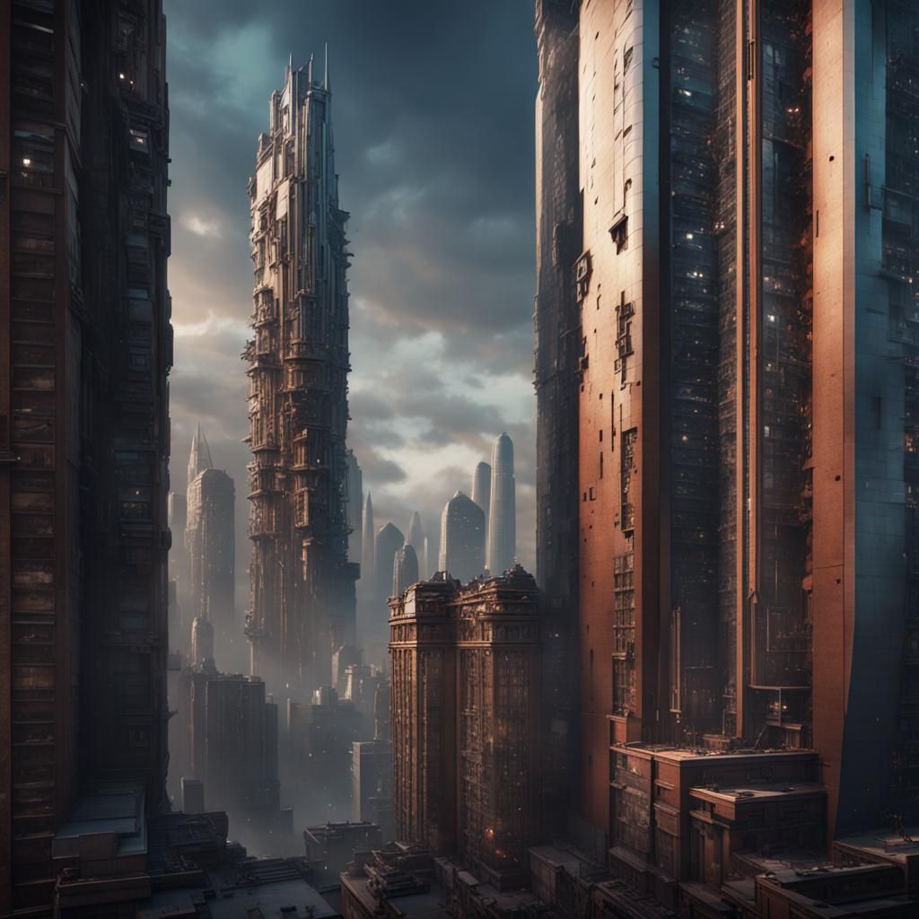 Skyscraper Matte Painting in Dynamic View